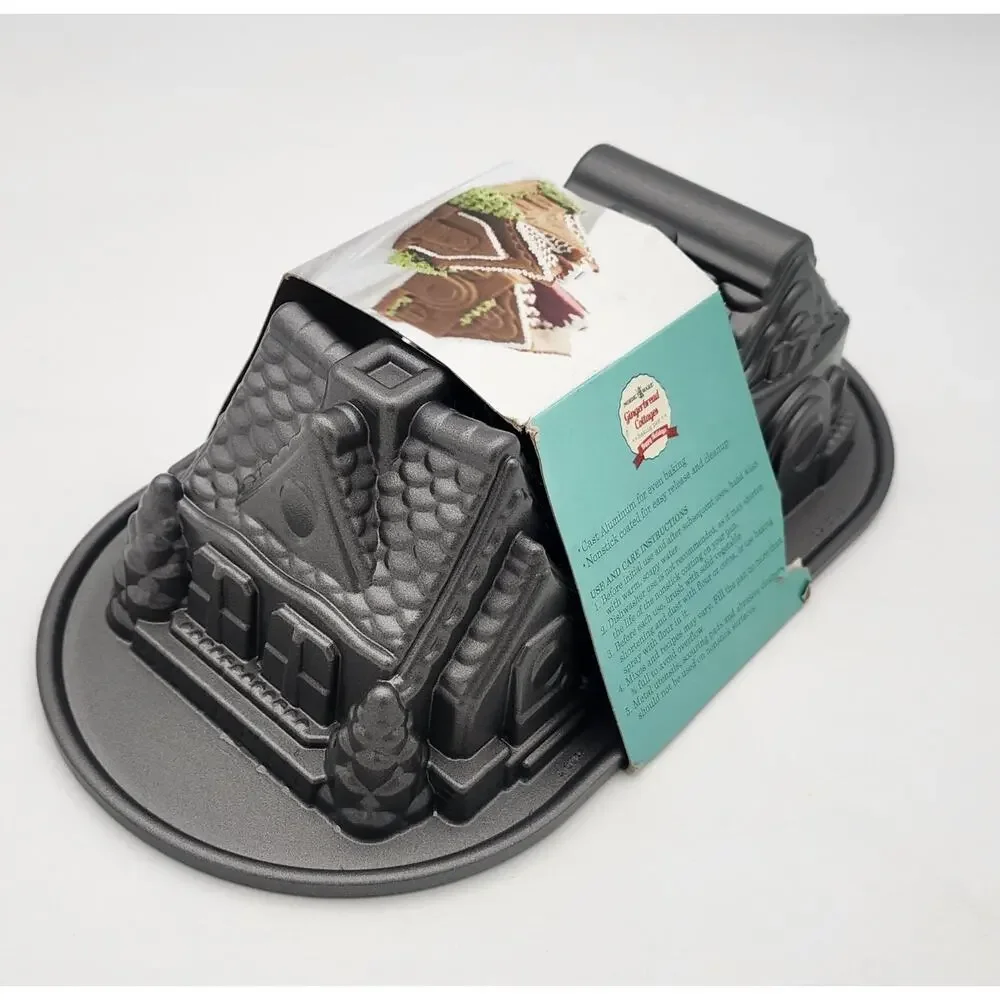 Nordic Ware Mini Gingerbread House Cottage Duet Baking Pan Mold 5 Cup - New